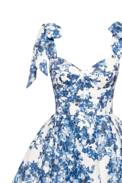 Milla Marvelous Blue Hydrangea Mini Dress On Straps, Garden Of Eden In Blue-double