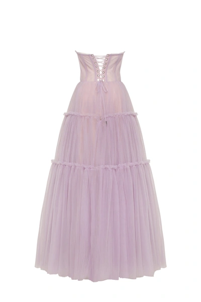 Shop Milla Lavender Tulle Maxi Dress With Ruffled Skirt, Garden Of Eden