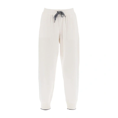 Shop Brunello Cucinelli Cashmere Jogging Pants In White