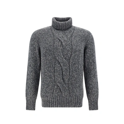 Shop Brunello Cucinelli High Neck Sweater In Gray