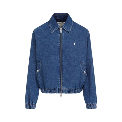 Shop Ami Alexandre Mattiussi Ami Paris  Adc Zipped Jacket In Blue
