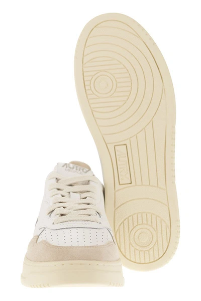 Shop Autry Medalist Low - Leather And Suede Sneakers In White/black