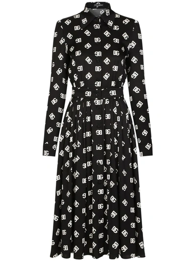 Shop Dolce & Gabbana Dress With Dg Print In Black