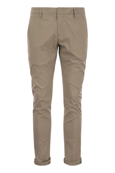 Shop Dondup Gaubert - Slim-fit Gabardine Trousers In Hazelnut