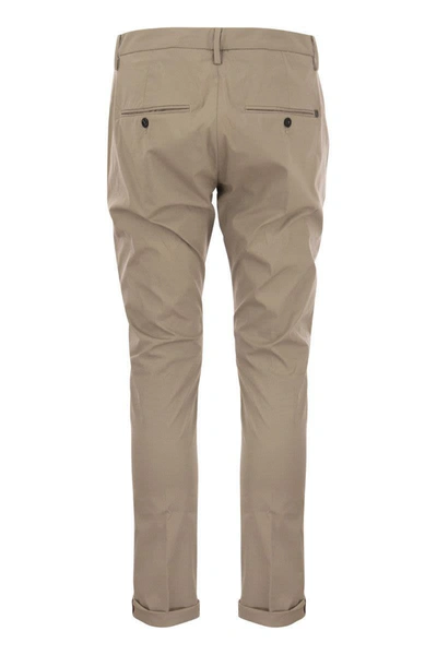 Shop Dondup Gaubert - Slim-fit Gabardine Trousers In Hazelnut