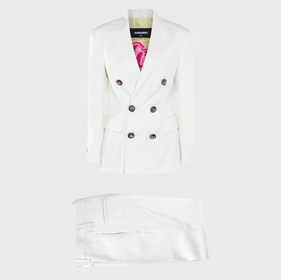 Shop Dsquared2 White Suits In Off-white