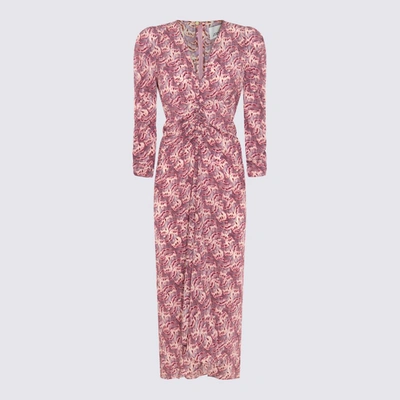 Shop Isabel Marant Pink Multicolour Silk Blend Dress In Mauve