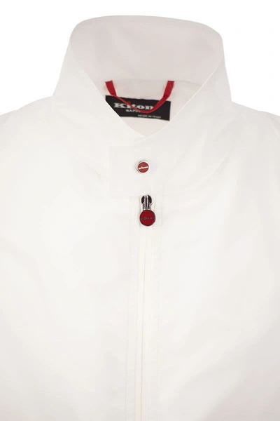 Shop Kiton Lightweight Bomber Jacket In White