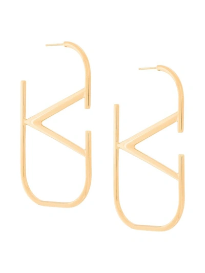 Shop Valentino Garavani Vlogo Signature Earrings In Golden