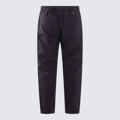 Shop Paul Smith Navy Blue Cotton Pants