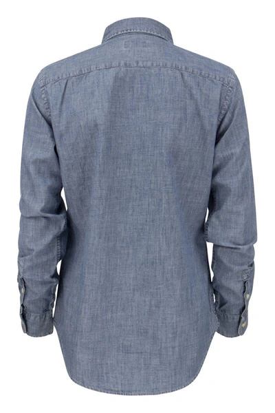 Shop Polo Ralph Lauren Cotton Chambray Shirt In Blue