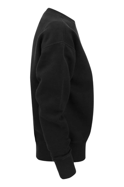 Shop Polo Ralph Lauren Crewneck Cotton Sweatshirt In Black
