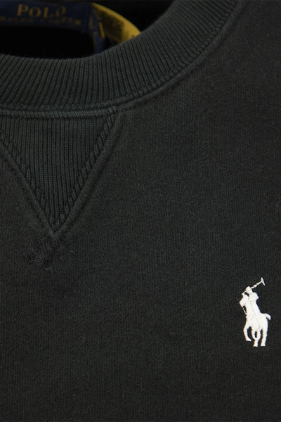 Shop Polo Ralph Lauren Crewneck Cotton Sweatshirt In Black