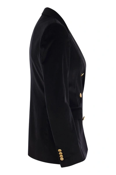 Shop Tagliatore Paris - Velvet Jacket In Black