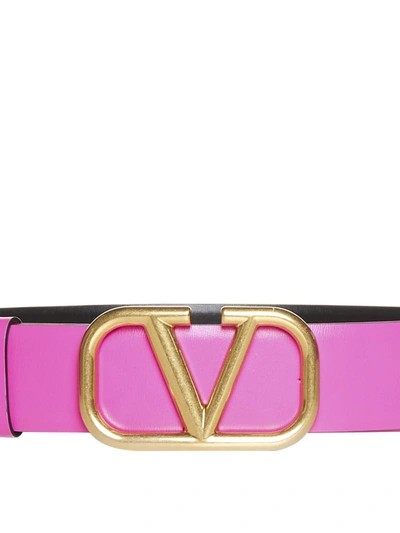 Shop Valentino Garavani Belts In Pink Pp/nero