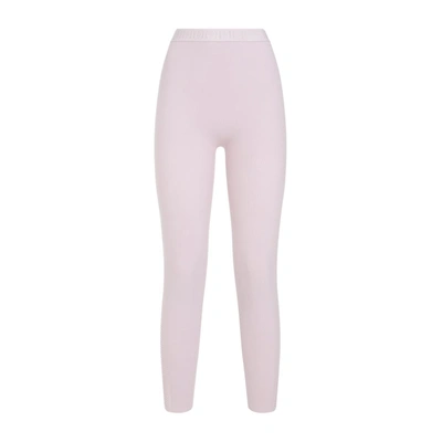Shop Wolford Grid Net Leggings Pants In Pink & Purple