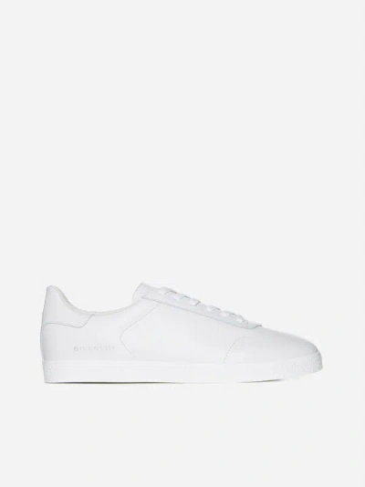 Shop Givenchy Town Leather Low Sneakers In White