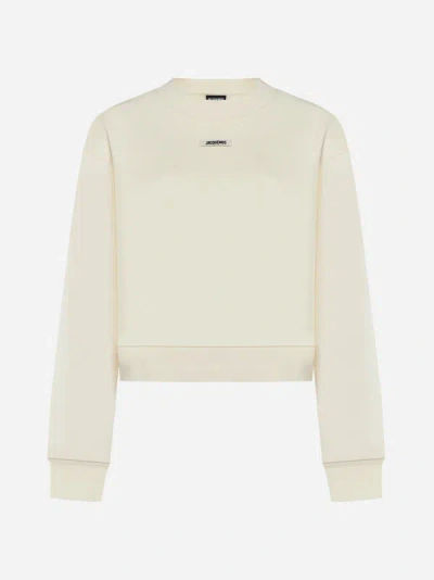 Shop Jacquemus Gros Grain Cotton Sweatshirt In Light Beige