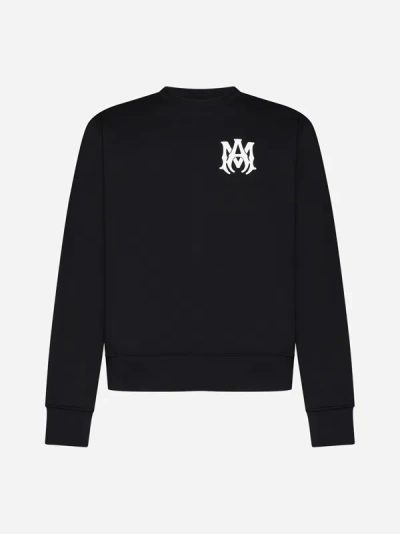 Shop Amiri Logo Cotton Sweatshirt In Black