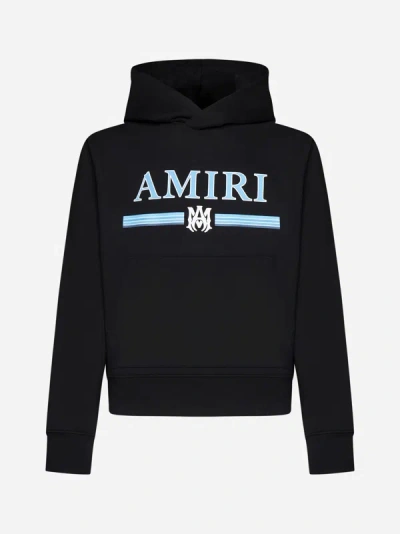 Shop Amiri Ma Bar Logo Cotton Hoodie In Black