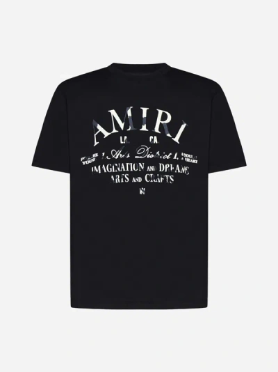 Shop Amiri Distressed Arts District Cotton T-shirt In Black