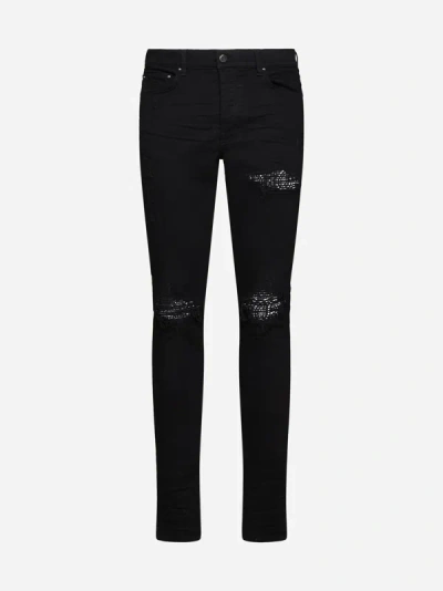 Shop Amiri Mx1 Bandana Skinny Jeans In Black