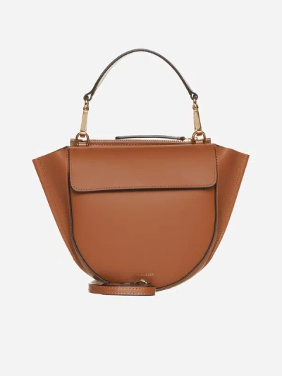 Shop Wandler Hortensia Leather Mini Bag In Saddle
