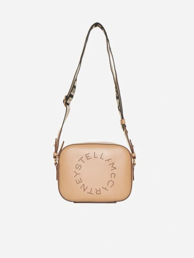 Shop Stella Mccartney Logo Alter Nappa Small Camera Bag In Sand