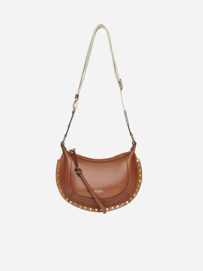 Shop Isabel Marant Mini Moon Leather Bag In Cognac