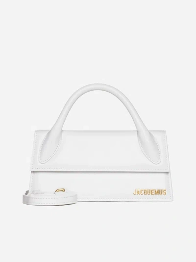 Shop Jacquemus Le Chiquito Long Leather Bag In White