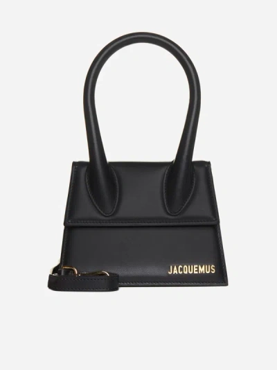 Shop Jacquemus Le Chiquito Moyen Leather Bag In Black