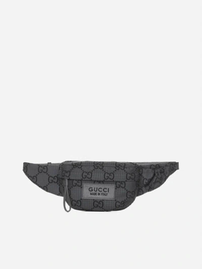 Shop Gucci Gg Fabric Large Belt Bag In Grey,black