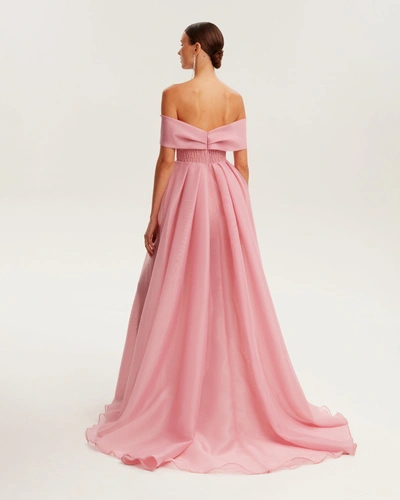 Shop Milla Sophisticated Off-the-shoulder Misty Rose Maxi Dress, Garden Of Eden In Pink