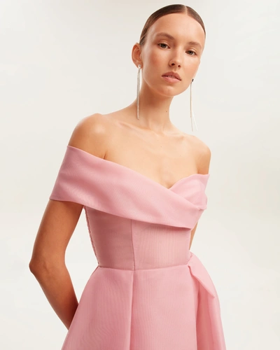 Shop Milla Sophisticated Off-the-shoulder Misty Rose Maxi Dress, Garden Of Eden In Pink