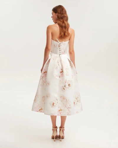 Shop Milla Pink Peony Corset Midi Dress, Garden Of Eden