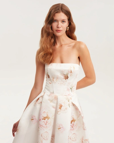 Shop Milla Pink Peony Corset Midi Dress, Garden Of Eden