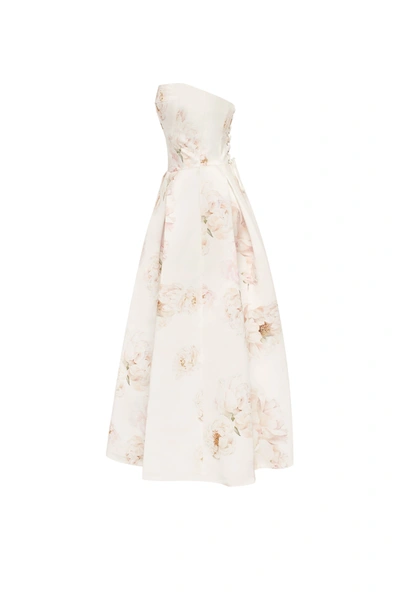 Milla Pink Peony Corset Midi Dress, Garden Of Eden In Peony