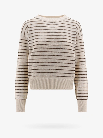 Shop Brunello Cucinelli Sweater In Brown