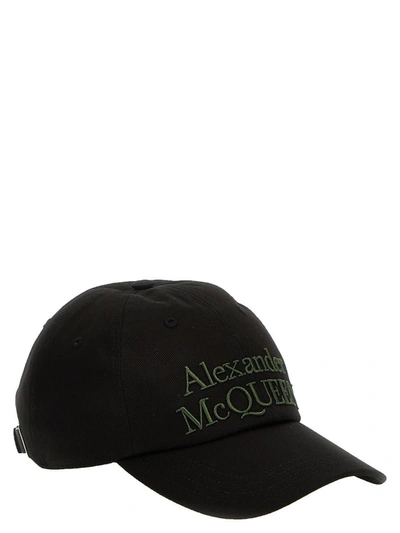 Shop Alexander Mcqueen Logo Embroidery Cap In Black