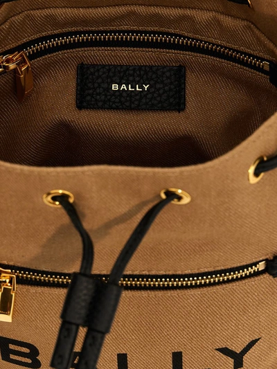 Shop Bally 'bar Mini' Bucket Bag In Beige