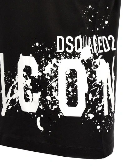 Shop Dsquared2 'icon Splash' T-shirt In Black