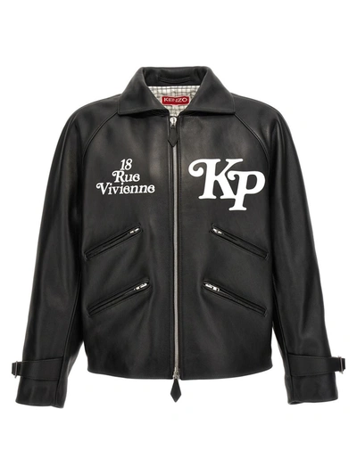Shop Kenzo ' By Verdy' Leather Jacket In Black