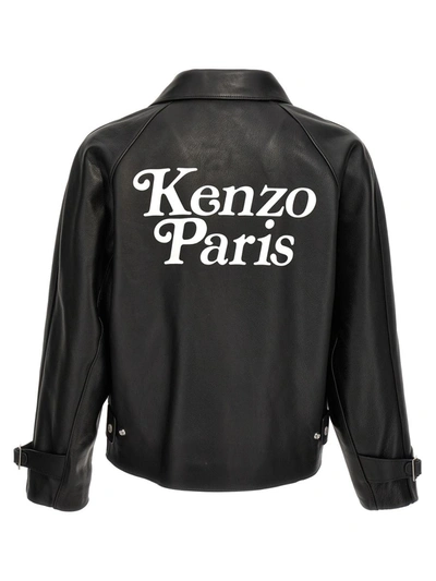 Shop Kenzo ' By Verdy' Leather Jacket In Black