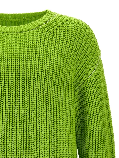 Shop Mm6 Maison Margiela Crewneck Sweater In Green