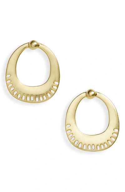 Shop Madewell Eyelet Lace Statement Earrings In Vintage Gold