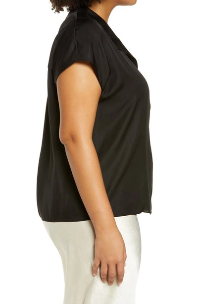 Vince Turtleneck Silk-blend Pullover In Black