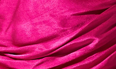 Shop Astr Martina Satin One-shoulder Dress In Fuchsia