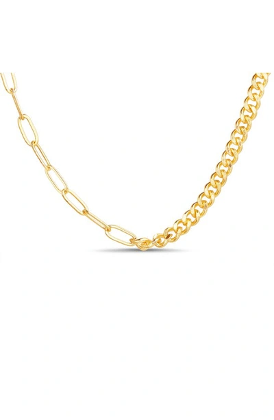 Shop Paige Harper Cuban & Oval Mixed Link Chain Necklace In Gold