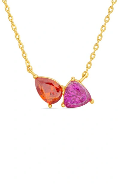 Shop Paige Harper Mixed Stone Pendant Necklace In Multicolored
