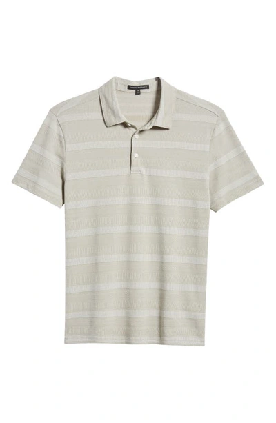 Robert Barakett Rocky Stripe Quarter Zip Cotton Polo In Olive